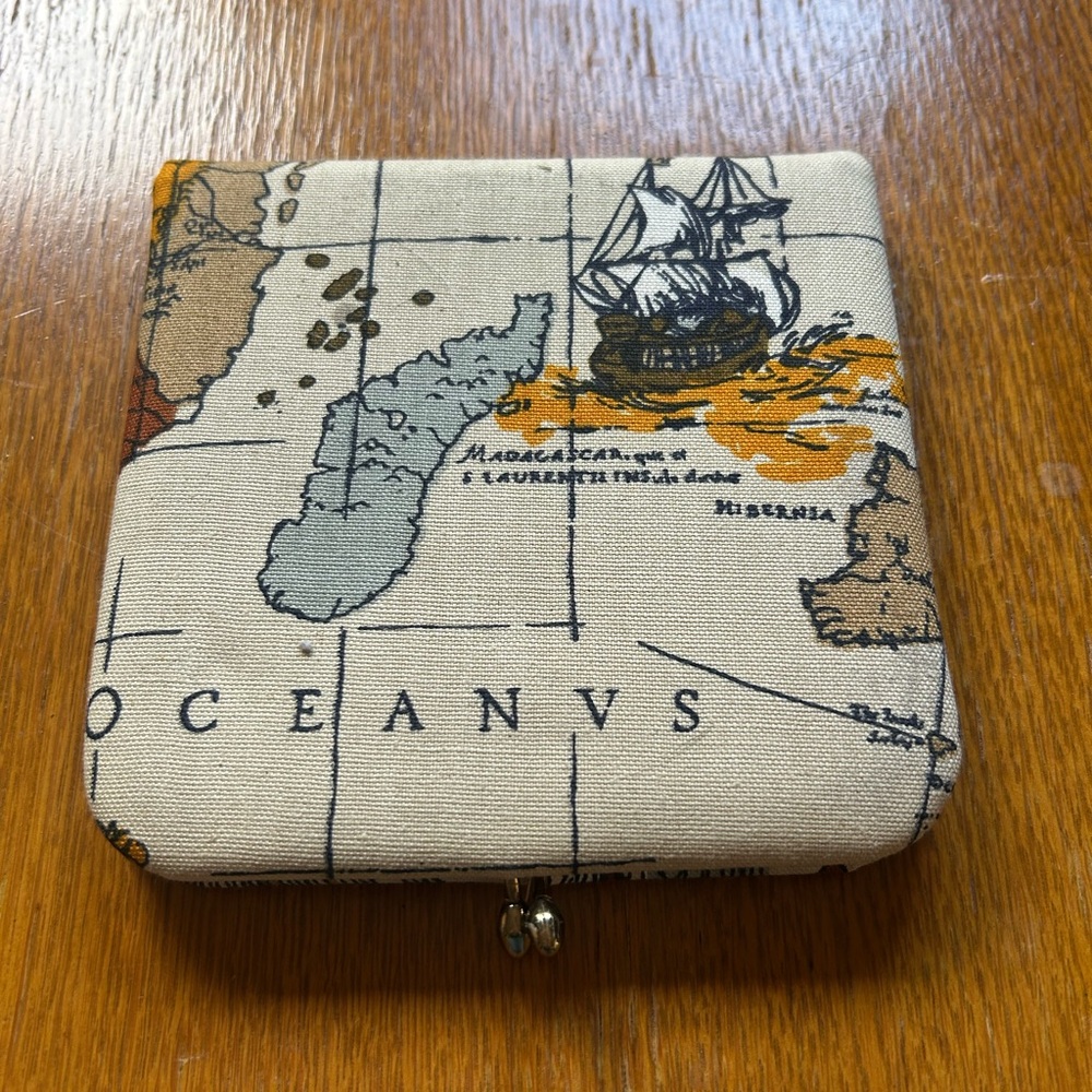 Vintage Map Print Mirror Pocketbook